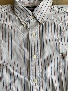 Ralph Lauren Yarmouth Herren Hemd L/S gestreift Button Down Gr. 16-34 Fleisch Pony - Bild 1 von 4