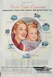 Bendix Creative Engineering 1947 anuncio vintage los rodea de seguridad - Imagen 1 de 1