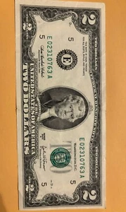 2003 - $2 Two Dollar Bill Rare Series A. E02310763A - Picture 1 of 5