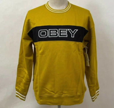 Sudadera Obey Para Hombre Crew Stand Dijon/Negro/Blanco Talla M Nueva con Etiquetas Shepard Fairey Foto 1 de 3