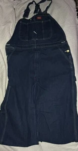 Dickies Bib Overalls Size 38x32 Carpenter Denim 100% Cotton Blue Men - Picture 1 of 6