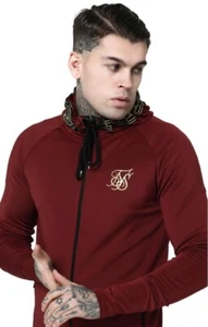 SikSilk Mens Scope Cartel Zip Through Hoodie – Burgundy Red (Size - XS) **New - Picture 1 of 6