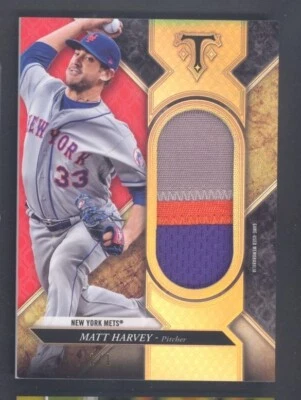2017 Topps Triple Threads Matt Harvey #1/1 RED Jumbo GU Jersey Patch One of Mets - Image 1 of 2