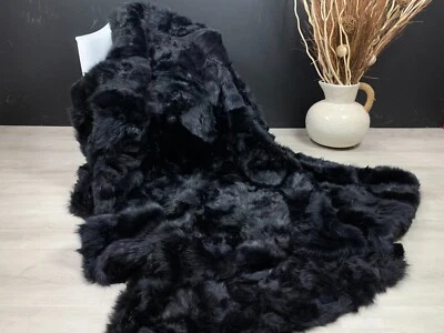 Natural Real Sheepskin Couch Bed Throw Bedspread Home Decor Accent  76in x 60in - Image 1 of 4