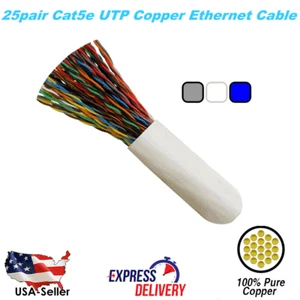 50Ft Cat5e Riser CMR 350mhz 25 Pair 24awg BULK Cable 3 Colors in stock - Picture 1 of 9