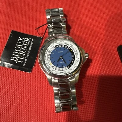 *Working* Bijoux Terner Blue Dial Silver Stainless Steel Watch Never Used - Image 1 of 4
