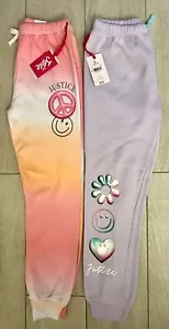 2 Pair Justice Girls Everyday Fleece Jogger Sweatpants 12/14 - Picture 1 of 6