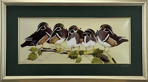 Art LeMay The Bachelors Print Framed Matted Triple Signed 30x17 - Picture 1 of 11