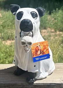 Neu mit Etikett Humane Society Halloween Hund trägt Geisterkostüm mit Schädelfigur - Bild 1 von 6