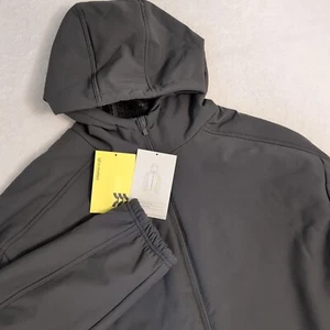 Abrigo Chaqueta con Capucha All in Motion GRIS FELPA Forrado Soft Shell Bolsillos Completos con Cremallera - Imagen 1 de 10