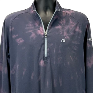 Travis Mathew Zachary 1/4 Zip Pullover Sweater Mens L Large Blue Cosmopolitan - Picture 1 of 10