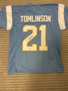 LaDainian Tomlinson Signed Chargers Custom Football Jersey | Beckett COA - Picture 1 of 4