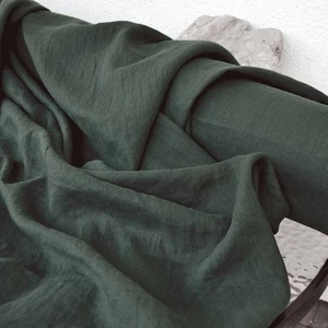 Dark Pine Green Linen Fabric by the Yard – Sewing, Upholstery & Home Décor - Picture 1 of 59