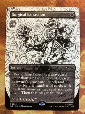 MTG Borderless Surgical Extraction SLD: Spider-Man: Venom Unleashed (Inks) - Image 1 of 2