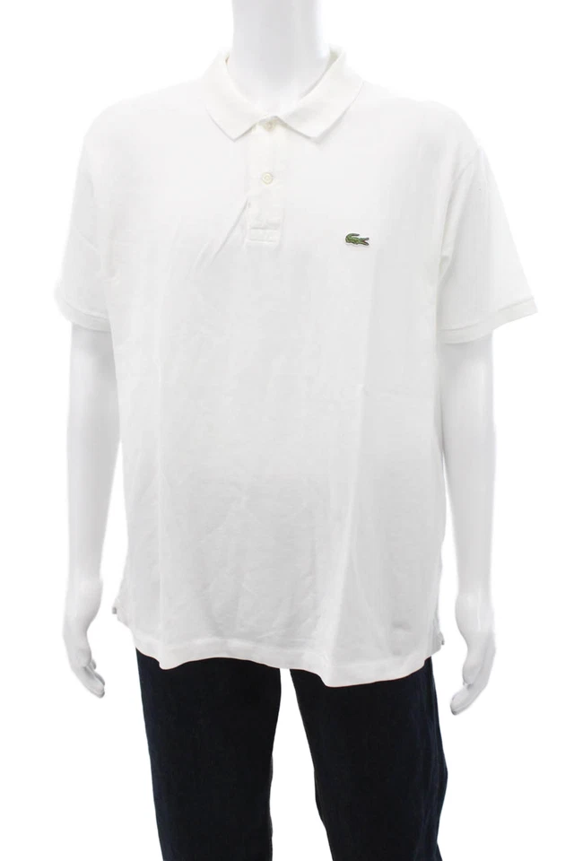 Lacoste Mens Short Sleeve Knit Logo Collared Polo Shirt White Cotton Size 3XL - Image 1 of 4