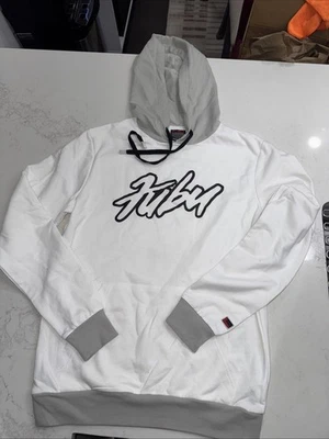 FUBU Men's Long Sleeve Fleece Hoodie Sweatshirt White Size Small 34-36 - Image 1 of 4