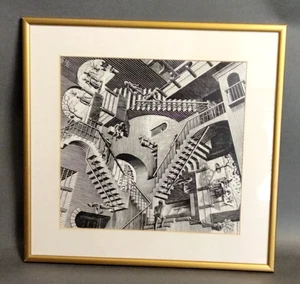 M C Escher - Relativity Lattice (1953) World No Gravity Penrose Triangle GO/JE - Picture 1 of 8