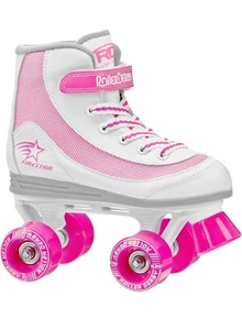 Derby 5mm Girls Kids Beginner 13 Firestar Roller Skates Pink Quad 4 - Picture 1 of 5