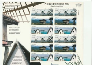 España Pliego Premium 1 2014 Arquitectura Rural Molino Barraca Hórreo MNH - Picture 1 of 1