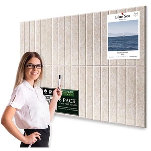 Large Cork Bulletin Board for Wall 36"x24", 6 Pack Felt Slat Wall Panel Tiles... - Picture 1 of 7