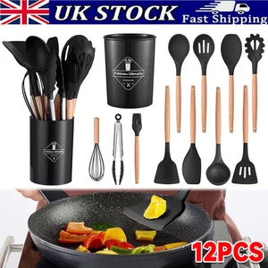 12 Pcs Kitchen Utensils Set Silicone Cooking Nonstick Spatula Turner Spoon Tools - Picture 1 of 13