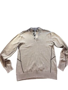 BKE Sweater Mens Medium Black Athletic Fit 1/4 Zip Pullover Long Sleeve Buckle - Picture 1 of 11