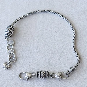 Brighton Bettelarmband Fass Perlen versilbert doppelter Karabinerverschluss 7-8 Zoll - Bild 1 von 3