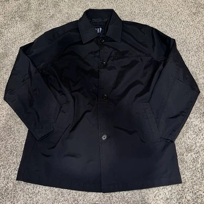 Gap Mac Coat Men’s Black Jacket Large Water Resistant Relaxed Fit - Image 1 of 4