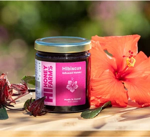 Hawaii Honey Farm - Hibiscus Infused Honey 9 oz. - Made in Hawaii - Picture 1 of 3