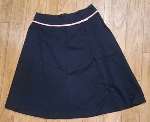Christopher & Banks Women's Sz 10 Black Midi Skirt W/Pink Bow And Stripe - Picture 1 of 9