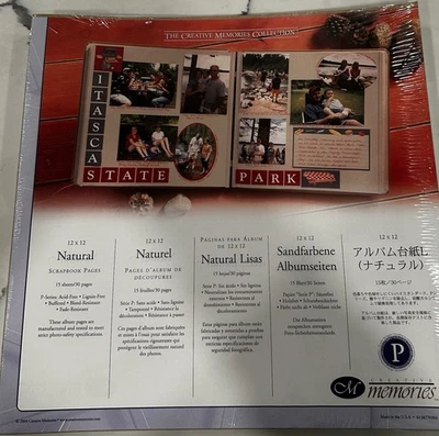 Álbum de recortes Creative Memoriies 12 x 12 color natural 15 hojas/páginas de repuesto Foto 1 de 2