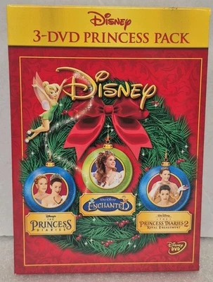 Vintage Disney 3-DVD Princess Pack *Princess Diaries 1 and 2 + Enchanted* Notes! Foto 1 de 4