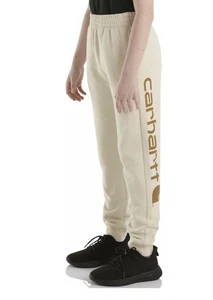 NWT Boys Medium (10-12) Carhartt Fleece Logo Sweatpants - Malt Lounge Elastic - Picture 1 of 8