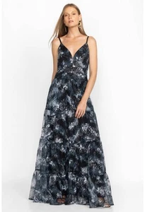 Johnny Was Dreamer besticktes Maxikleid Kleid marineblau Blumen Abschlussball $ 598 neu mit Etikett Größe 8 - Bild 1 von 15