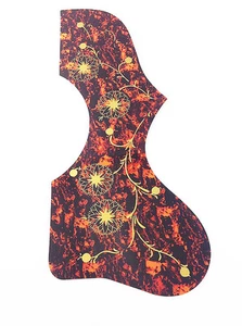 Acoustic Guitar Pickguard for Gibson EJ200 with Orange Red - Picture 1 of 9