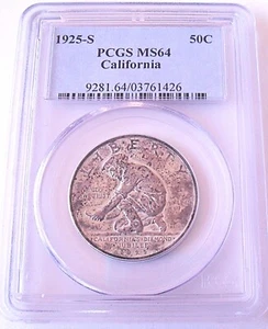 1925-S California 50 C, PCGS MS 64, nice silver coin # 1822, # 57-5 - Picture 1 of 4