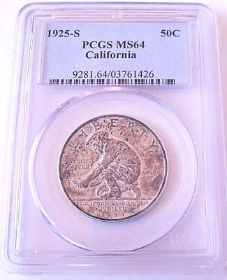 1925-S California 50 C, PCGS MS 64, nice silver coin            # 1822, # 57-5 - Image 1 of 4