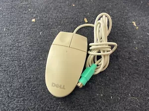 Vintage Dell Logitech Standard 2 Button Ivory Mouse M/N:M-S34 - Picture 1 of 2