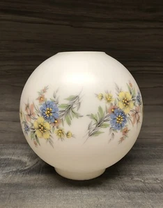 Viktorianischer Lampenschirm Bankettsalon Blumenmuster satiniert Glaskugel Bradley Hubbard 9 Zoll - Bild 1 von 16