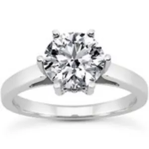 Anello di fidanzamento solitario diamanti coltivati in laboratorio oro bianco/giallo 14K - Foto 1 di 1