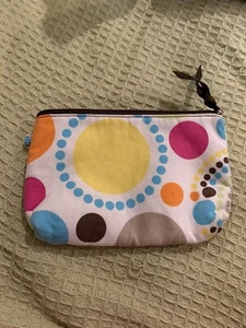 Thirty-One Mini Zipper Pouch Cosmetic Bag Circle Spiral Pattern - Picture 1 of 4