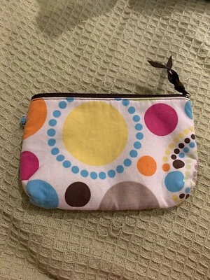 Thirty-One Mini Zipper Pouch Cosmetic Bag Circle Spiral Pattern - Image 1 of 4
