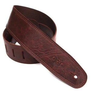 DSL GMD25-BROWN, 2.5in Distressed Leather Guitar strap, Brown - Picture 1 of 2