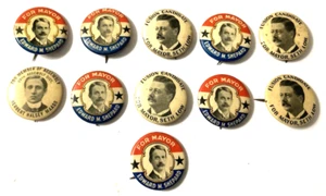 Seth Low+Edward Sheppard 1900 para Nueva York City Mayor Pinback-Pins (11) ¡Original! - Imagen 1 de 8