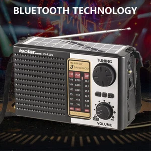 Solar Portable Bluetooth Speaker FM /AM Radio Digital MP3 Player Rechargeable US - Picture 1 of 13