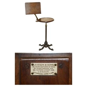 FULLY ADJUSTABLE ANTIQUE VICTORIAN LEVESON & SON'S METAL READING MUSIC TABLE - Picture 1 of 18