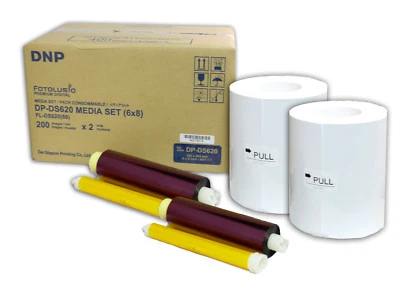 DNP DS620A 6x8" Media Kit (DS6206X8), 2 rolls of paper & ribbon per box - Image 1 of 2