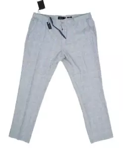 Mossimo Dutti Checked Cotton Linen Jogging Fit Trouser Pants Work Casual Mens 36 - Picture 1 of 14