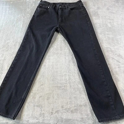 Levis Jeans Mens 36x34 Black 505 Straight Grunge Punk Casual Denim 34x32.5 - Image 1 of 4