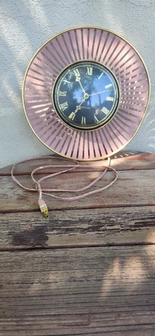 Westclox Clock vintage Pink Cover